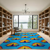 Multi-color and Patterns Rainbow Camping Tents Kids Area Rug