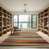 Bold Orange Geometric Stripe Area Rug