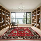 Red Sunflower Persian Area Rug