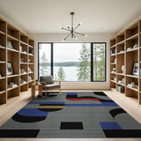 Multi-color and Patterns Bold Geometric Abstract Area Rug