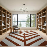 Orange Bold Geometric Orange Area Rug