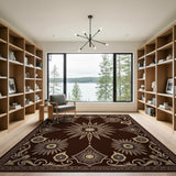 Ornate Gold Sunburst Persian Area Rug