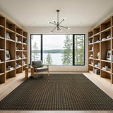 Black Gold Geometric Diamond Trellis Area Rug