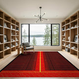Geometric Modern Red Bold Red Grid Geometric Area Rug