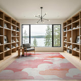 Dreamy Pink Cloud Abstract Area Rug
