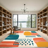 Bold Abstract Multi-Color Area Rug