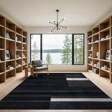 Black and White Bold Black White Geometric Abstract Rug