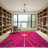Radiant Multi-Color Starburst Area Rug