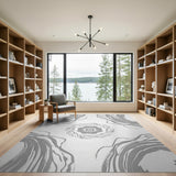 Grey Swirl Abstract Abstract Area Area Rug