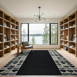 Black White Heart Patchwork Area Rug