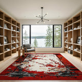 Red Plum Blossom Chinese Floral Area Rug