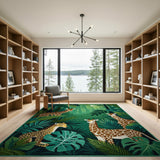 Jungle Giraffes Leopard Kids Area Rug