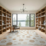 Boho Beige Yarn Balls Butterflies Rug