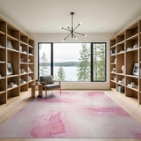Blush Pink Abstract Watercolor Area Rug