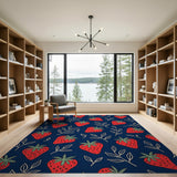 Strawberry Delight Fruit Pattern Area Rug