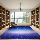 Sparkling Starry Night Blue Area Rug