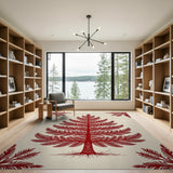 Stylized Red Fir Tree Area Rug