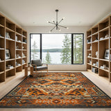 Burnt Orange Geometric Southwestern Rug
