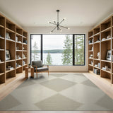 Beige Diamond Weave Geometric Area Rug