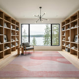 Blush Pink Abstract Wavy Area Rug