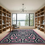 Bold Pink Tribal Geometric Area Rug