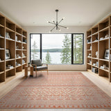 Terracotta Geometric Tribal Area Rug