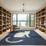Moonlit Cat Night Sky Area Rug