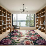 Dreamy Pink Rose Petal Path Area Rug