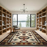Cream Southwestern Geometric Area Rug