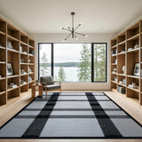Black White Buffalo Check Geometric Modern Area Rug