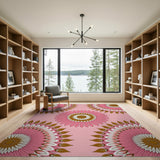 Floral Vintage Vintage Pink Daisy Floral Area Rug