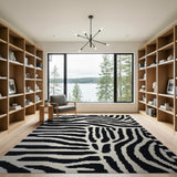 Black and White Bold Zebra Stripe Black White Area Rug