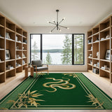 Golden Snake Bamboo Emerald Area Rug