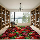 Vibrant Strawberry Raspberry Area Rug