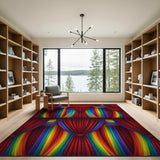Rainbow Curtain Striped Area Rug