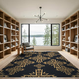 Tribal Gold Cross Pattern Area Rug