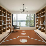Tan Baseball Diamond Pixel Field Rug