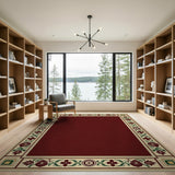 Ornate Red Persian Border Rug