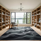 Ethereal Swirling Clouds Grey Area Rug
