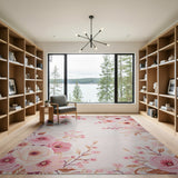 Blush Floral Vintage Blush Pink Rose Floral Vintage Area Rug