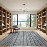 Geometric Modern Black and White Black White Vertical Striped Area Rug