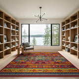 Vibrant Multi-Color Geometric Southwestern Area Rug