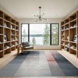 Distressed Grey Vertical Stripe Area Rug