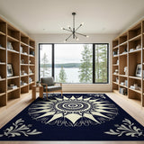 Navy Mandala Sunburst Area Rug