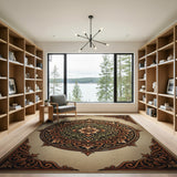 Multi-color and Patterns Ornate Floral Mandala Area Rug