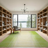Vibrant Green Vertical Stripe Geometric Area Rug