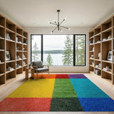 Multi-color and Patterns Vibrant Multi-Color Geometric Block Area Rug