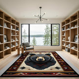 Majestic Grizzly Bear Southwestern Area Rug