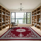 Traditional Persian Red Ornate Red Persian Medallion Area Rug