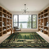 Forest Moose Wilderness with Tribal Borders Rug